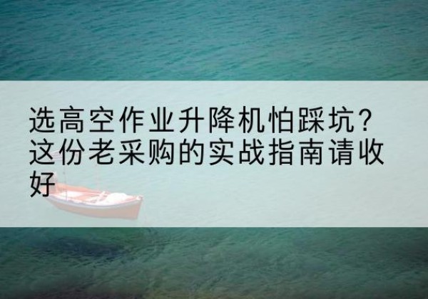 武宁高空作业升降机厂家推荐-选高空作业升降机怕踩坑？这份老采购的实战指南请收好