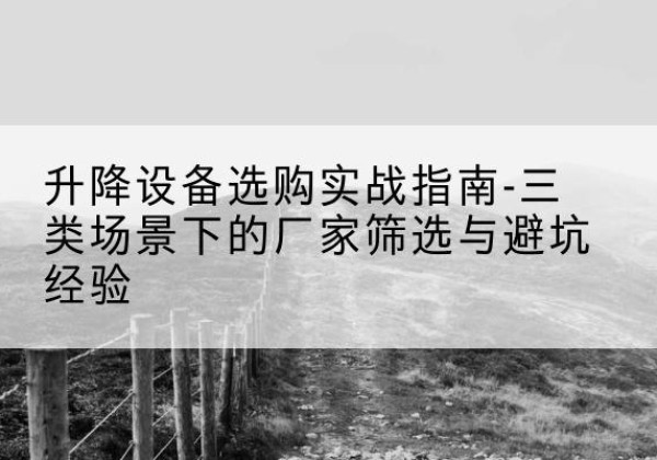 武宁移动式升降机厂家推荐-升降设备选购实战指南-三类场景下的厂家筛选与避坑经验