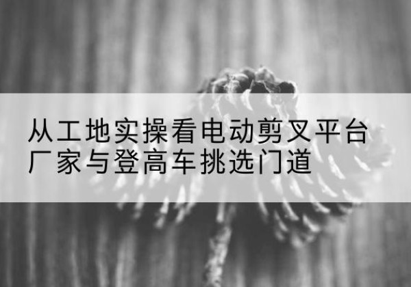 武宁电动剪叉升降平台厂家-从工地实操看电动剪叉平台厂家与登高车挑选门道